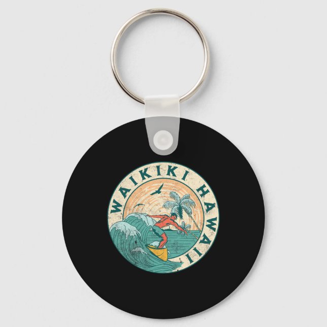 Waikiki Hawaii  Key Ring (Front)