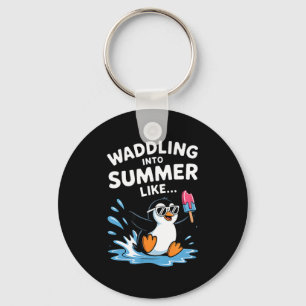 Waikiki hawaii shark retro yellow art fishing key ring