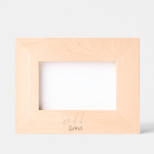 Waikiki, Hawaii Travel Souvenir  Etched Frames
