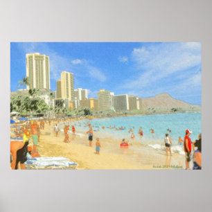Waikiki Honolulu Hawaii - Fine Art Print
