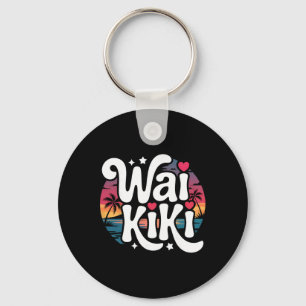 Waikiki Honolulu Hawaii Tropical Beach Surfing Vac Key Ring