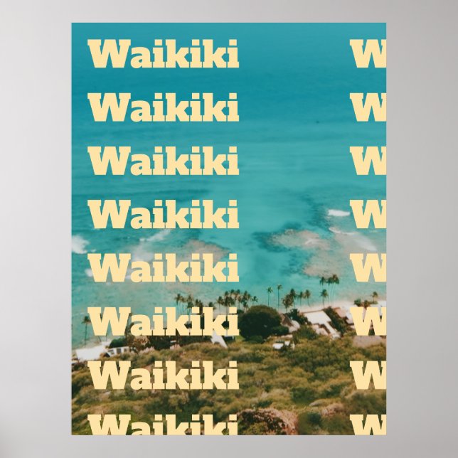 Waikiki, Honolulu, Oahu, Hawaii Poster (Front)