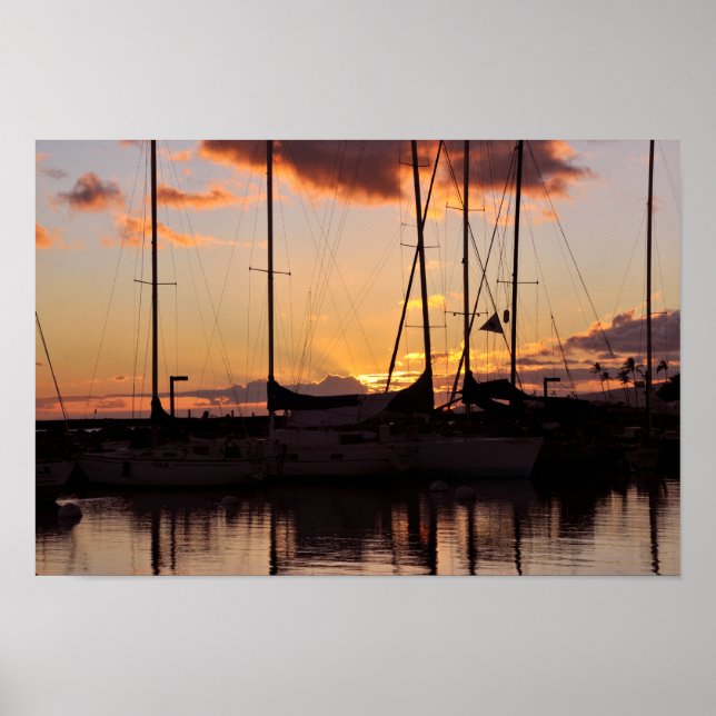 Waikiki Small Boat Harbour Print (Front)