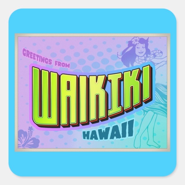 WAIKIKI SQUARE STICKER (Front)