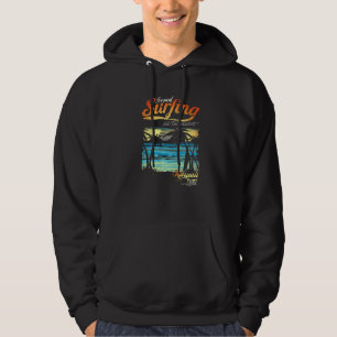 Waikiki Surfing Beach Vintage Retro Hawaii Hoodie