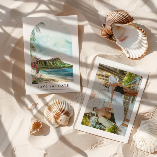 Waikiki Watercolor Save the Date Photo (Creator Uploaded)