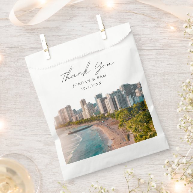 Waikiki Wedding Favour Photo Thank You Bag (Clipped)