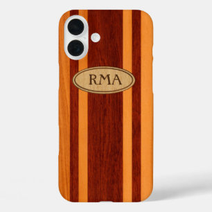 Waikokos Hawaiian Faux Wood Surfboard Monogram iPhone 16 Plus Case