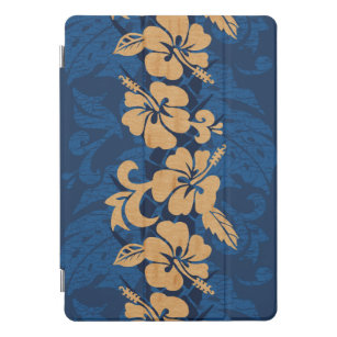 Waikoloa Faux Wood Hawaiian Hibiscus Floral iPad Pro Cover
