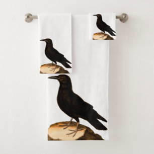 Wail Nature Black Bird Raven Bath Towel Set