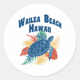 Wailea Beach Maui Hawaii Hawaiian Islands Travel  Classic Round Sticker