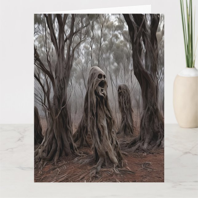 Wailing Ghost Trees Australian Bush Thank You Card (Front)