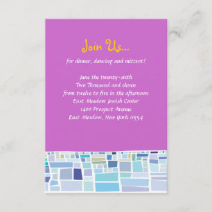 Wailing Wall Israel Bar Bat Mitzvah Reception Card