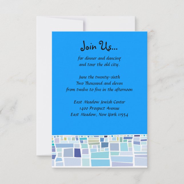 Wailing Wall Israel Bar Bat Mitzvah Reception Card (Front)