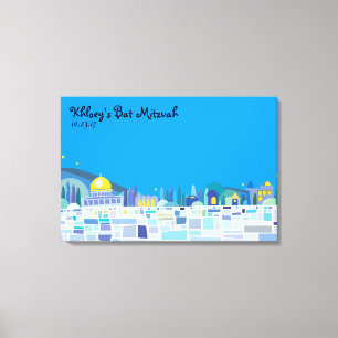 Wailing Wall Israel Bar Bat Mitzvah Sign-In Board Canvas Print