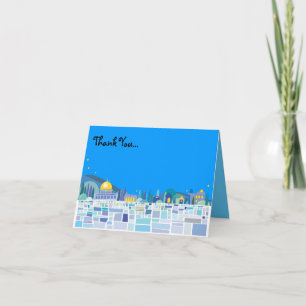 Wailing Wall Israel Bar Bat Mitzvah Thank You Card