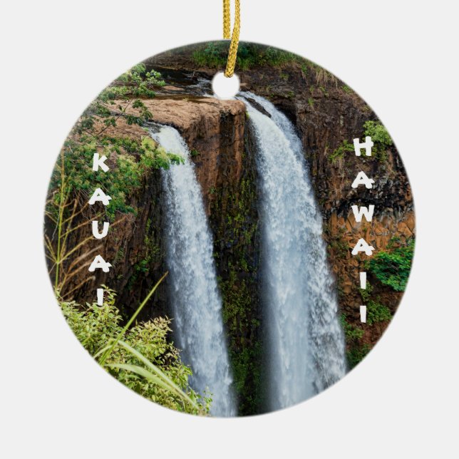 Wailua and Waimea Ceramic Ornament (Front)