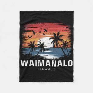 Waimanalo Beach Hawaii Surfing Surfer Fleece Blanket