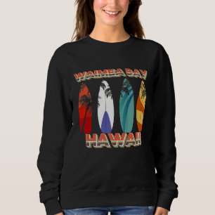 Waimea Bay Hawaii Retro Surf Board Premium Sweatshirt