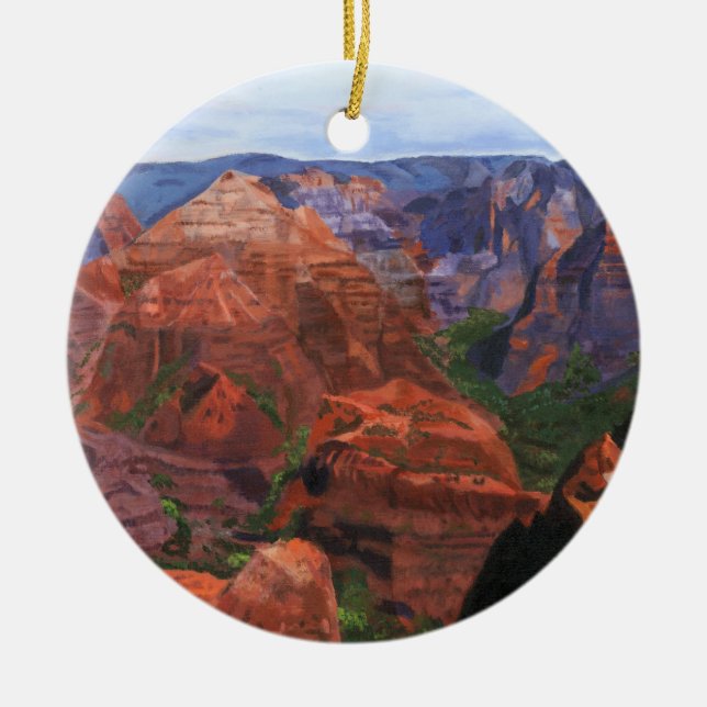 Waimea Canyon Ceramic Ornament (Front)