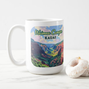 Waimea Canyon Kauai Hawaii Landscape Retro Coffee Mug