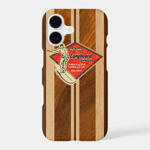 Waimea Surfboard Hawaiian Faux Koa Wood Red
