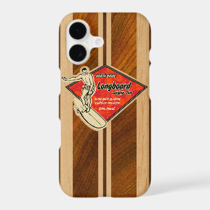 Waimea Surfboard Hawaiian Faux Koa Wood Red