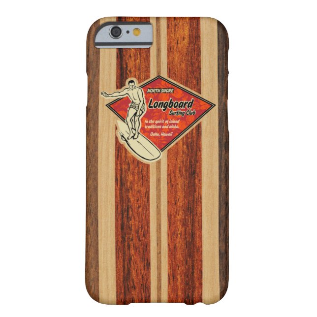 Waimea Surfboard Hawaiian Faux Wood Case-Mate iPhone Case (Back)