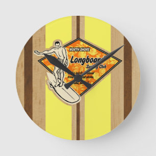 Waimea Surfboard Hawaiian Wall Clocks