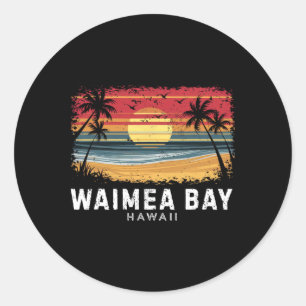 Waimea Y Hawaii Surfboard Beach Classic Round Sticker