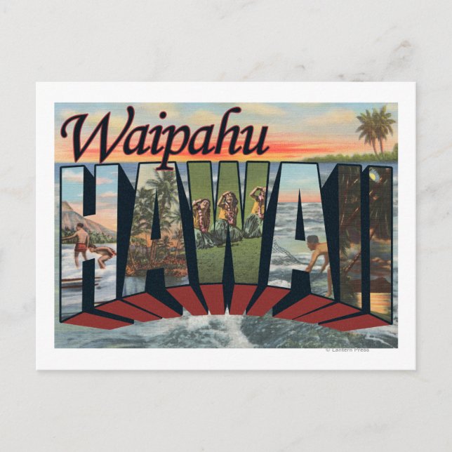 Waipahu, Hawaii - Large Letter Scenes Postcard (Front)