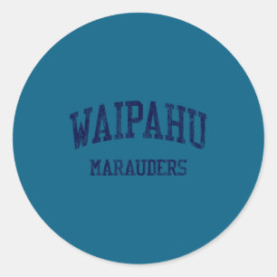 Waipahu high school hs waipahu hi vintage sports classic round sticker