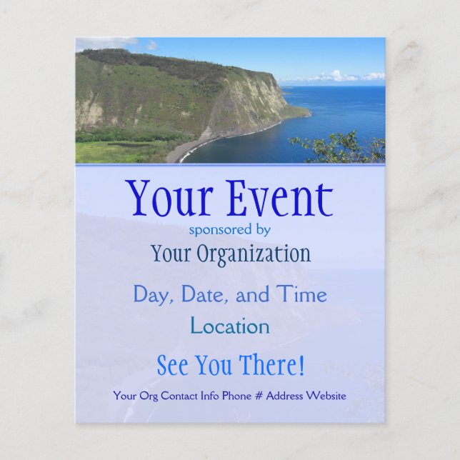 Waipio Valley Event Flyers (Front)