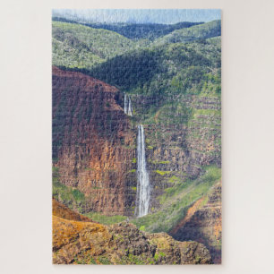 Waipoo Falls, Waimea Canyon, Kauai, Hawaii Jigsaw Puzzle