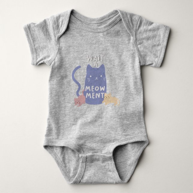 Wait a Meow-ment Baby Bodysuit (Front)