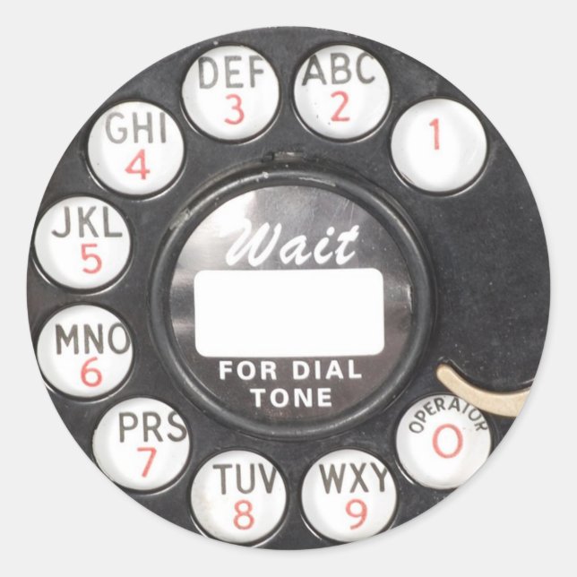 Wait For Dial Tone Classic Round Sticker (Front)