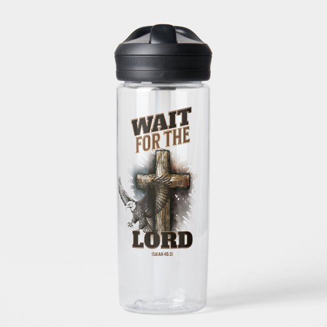 Wait For The LORD Isaiah 40:31 Water Bottle (Front)