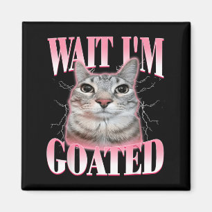 Wait Goated Cat Funny Cat Lovers Staring Cat Funny Magnet