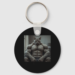 Wait Goated Cat Silly Funny Cats Meme Men Women Key Ring