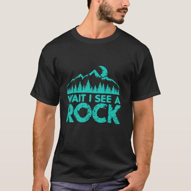 Wait I See A Rock Funny Geologist Rockhound Long S T-Shirt (Front)