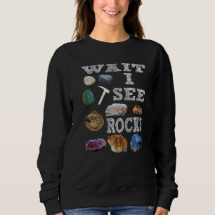 Wait I See Rocks Minerals Fossils Teacher Student  Sweatshirt