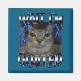Wait I'm Goated Cat Funny Cat Meme Men Women Kids Magnet