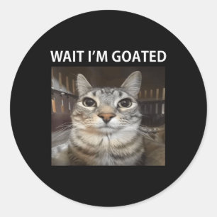 Wait Im Goated Silly Cat Meme Classic Round Sticker