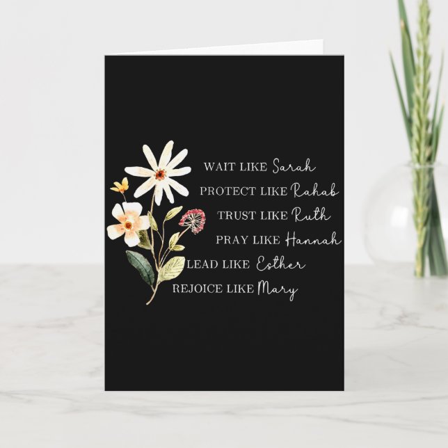 Wait Like Sarah Pray Like Hannah Trust Like Ruth  Card (Front)