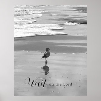 Wait on the Lord Seashore Canvas Print