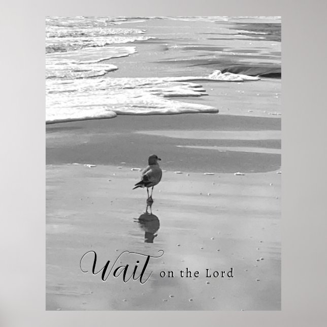 Wait on the Lord Seashore Canvas Print (Front)