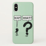 Wait, What? iPhone X Case<br><div class="desc">Wait,  What. Illustration of a comma and a question mark. Funny idiom exclaimed when someone suddenly realises something isn't right. The comma waits,  the question mark asks. Get it?</div>