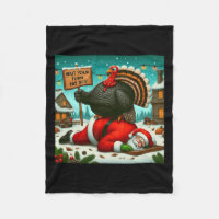 Wait Your Turn Fat Boy Turkey Santa Funny Thanksgi