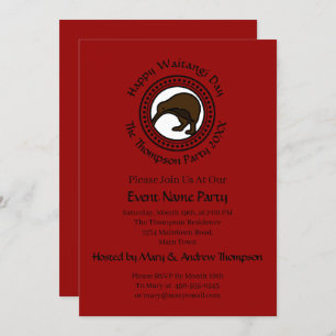 Waitangi Day Can Edit Text New Zealand Invitation