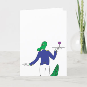 Waiter Gator Greeting Card